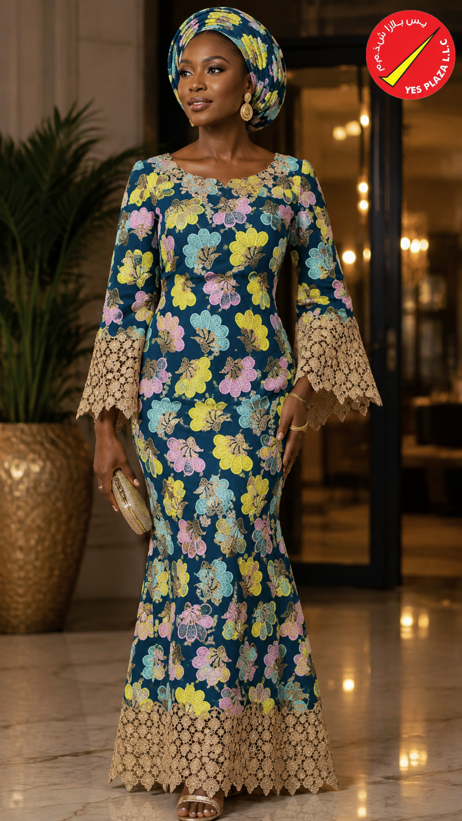 Exclusive Swiss Appliqué Brodé with Metallic Border - Yes plaza LLC dubai - Image 4