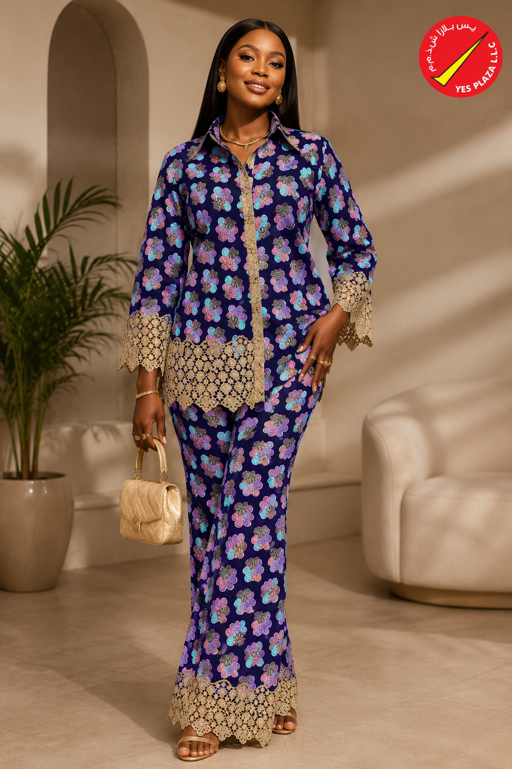 Exclusive Swiss Appliqué Brodé with Metallic Border - Yes plaza LLC dubai - Image 6
