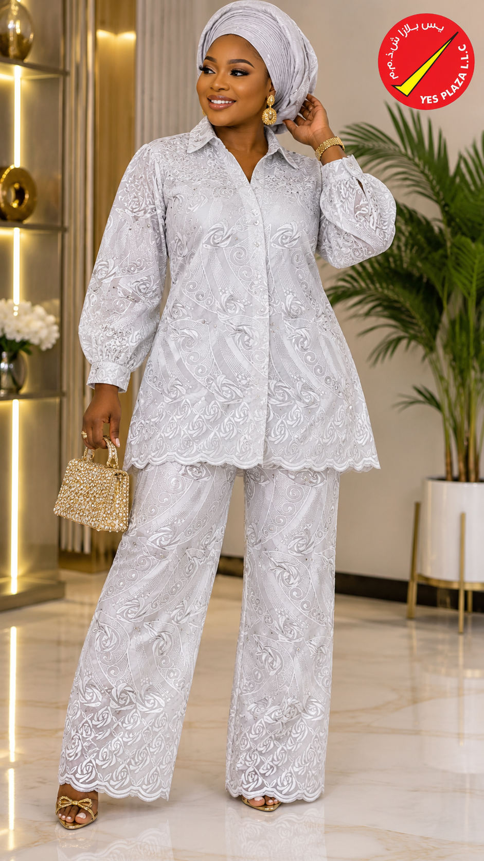 Exclusive White Autriche Brode Collection in Dubai – Elegant Lace for African Fashion - Image 3