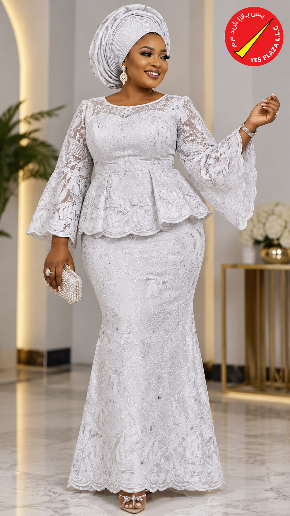 Exclusive White Autriche Brode Collection in Dubai – Elegant Lace for African Fashion - Image 2
