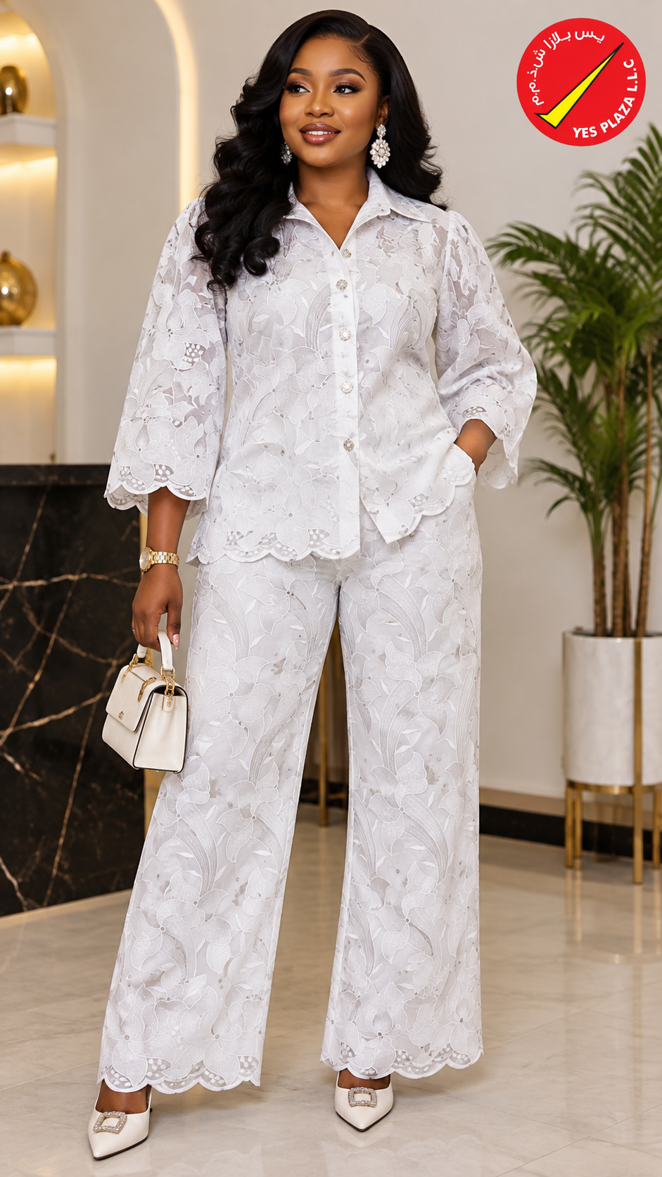 Exclusive White Autriche Brode Collection in Dubai – Elegant Lace for African Fashion - Image 4