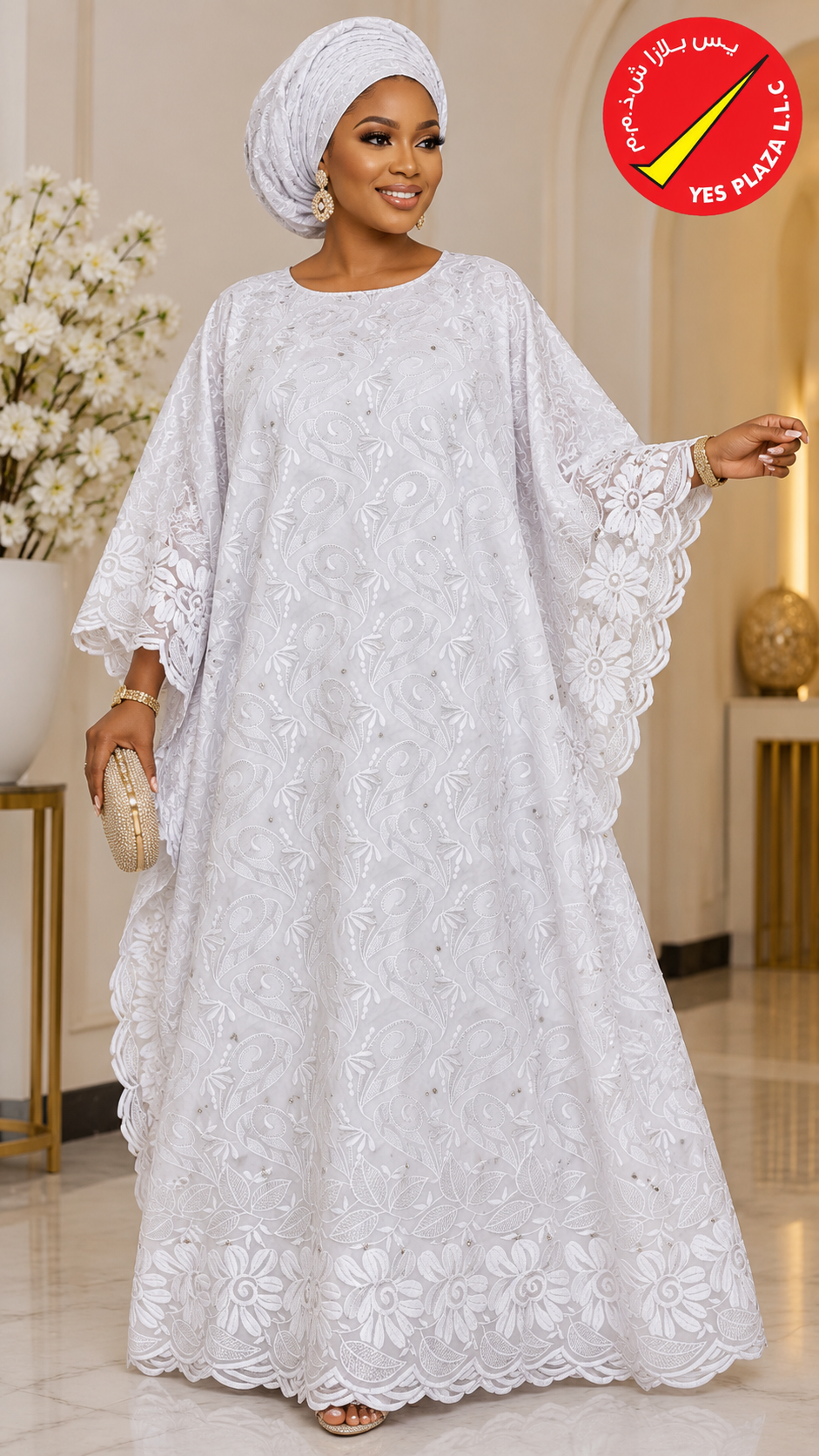 Exclusive White Autriche Brode Collection in Dubai – Elegant Lace for African Fashion - Image 5