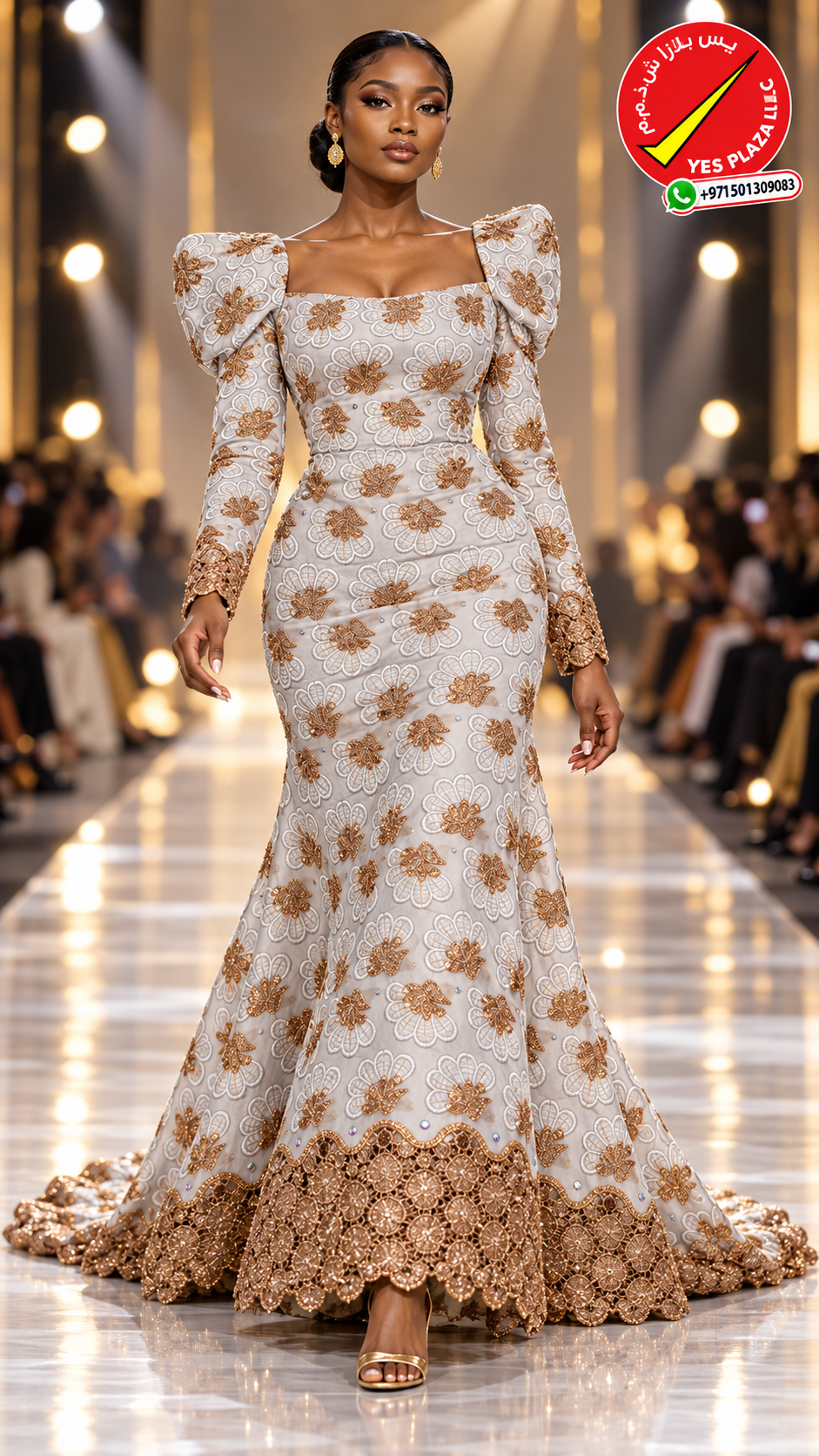 Swiss Appliqué Brode with Metallic Chain Border Collection - Image 4